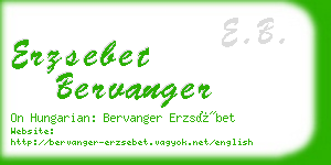 erzsebet bervanger business card